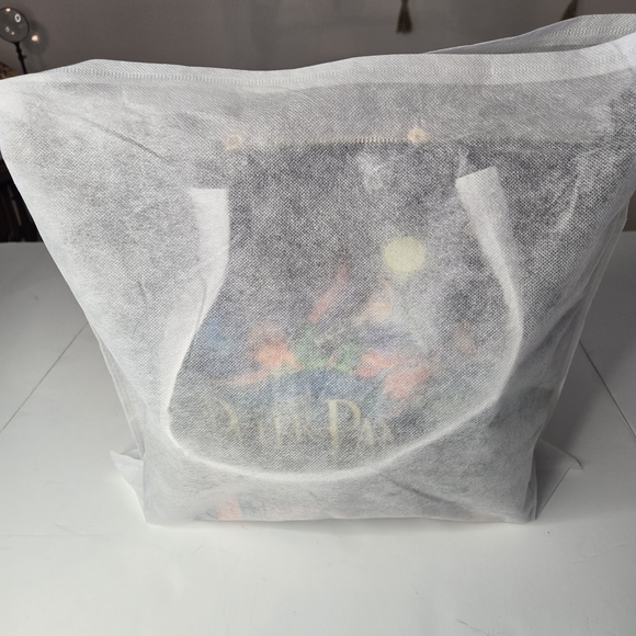 Peter Pan Themed Black Tote Bag New In Package 15" X 13" Faux Leather - Picture 6 of 11